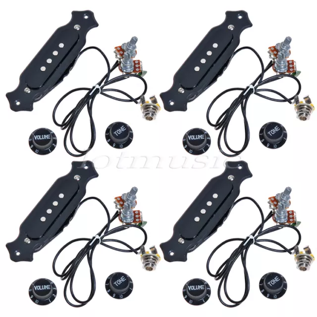 4 Pcs Pre-Wired Cigar Box Guitar Pickup with Volume Tone for Electric Guitar