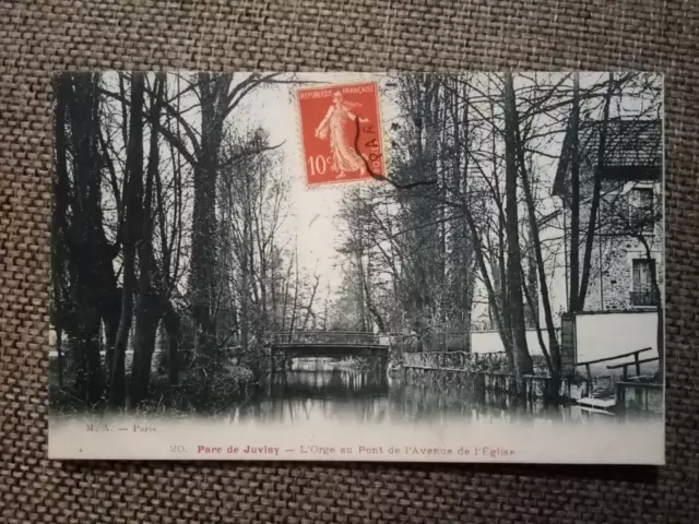 Cpa Parc De Juvisy L Orge Au Pont De L Avenue De L Église