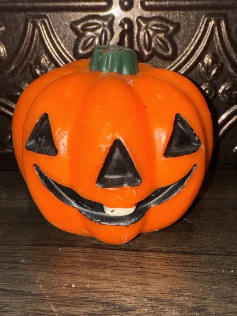 Vintage Pumpkin Jack'o Lantern Halloween Candle Rare!