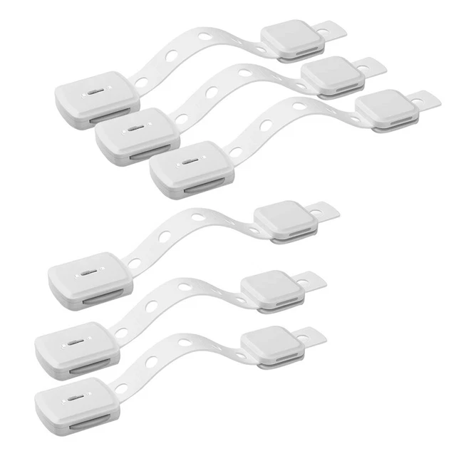 Confezione da 6 versione serratura cintura di sicurezza per bambini, opzione dual-lock, armadio H6L4