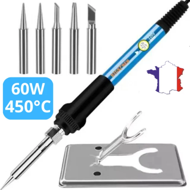 Fer à Souder 60W – Température Réglable Jusqu'à 450°C, Kit 11 Pièces