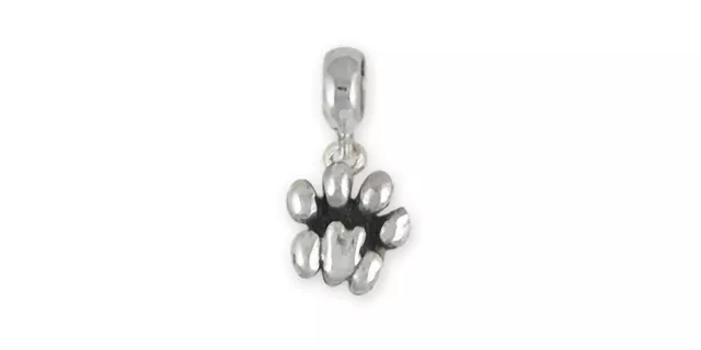 Lion Paw Charm Slide Jewelry Sterling Silver Handmade Lion Charm Slide LPW1-PNS