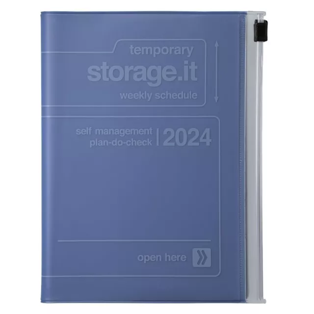 MARK'S 2023/2024 Taschenkalender A6 vertikal, Storage it, Navy Kalender Englisch