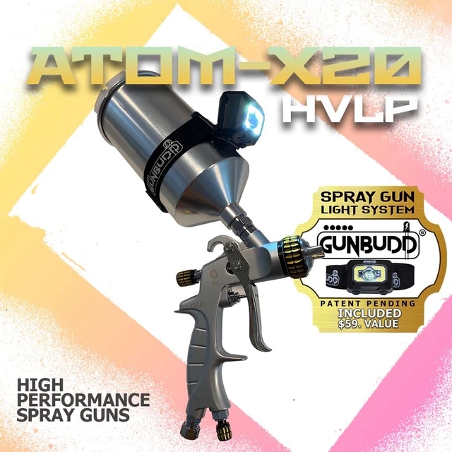 NEW ATOM X20 Automotive Paint Gun HVLP Solvent/Waterborne with FREE