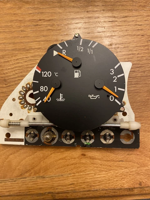 Mercedes Benz Diesel W126 W123 Dash Instrument Fuel Temp Oil Gauge