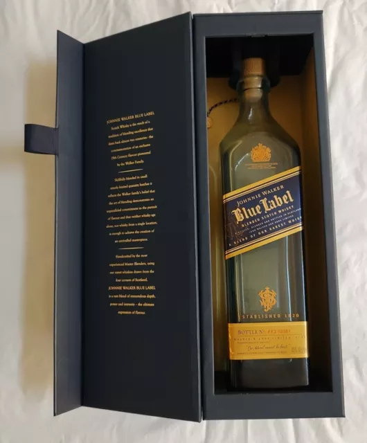 Johnnie Walker Blue Label Scotch Whiskey - Empty Bottle w/ Display Box