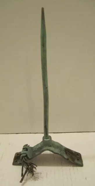 Old Unusual Boston Lr Co. Lightning Rod Weathervane With Heavy Bronze Brace
