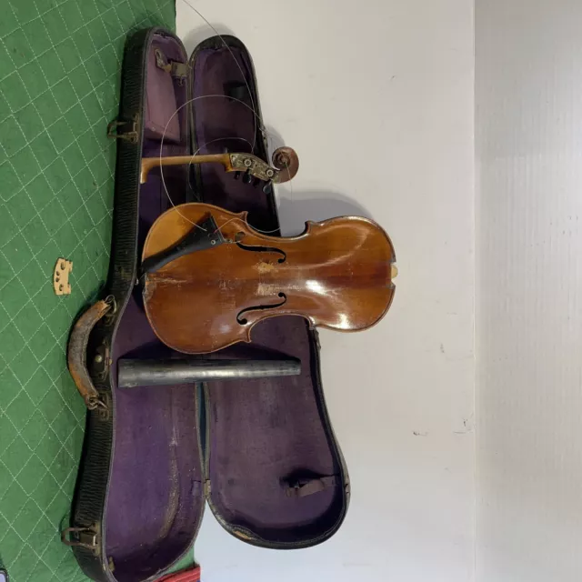 Vintage Antonius Stradivarius Cremonensis Faciebot Anno 17 Violin For Parts