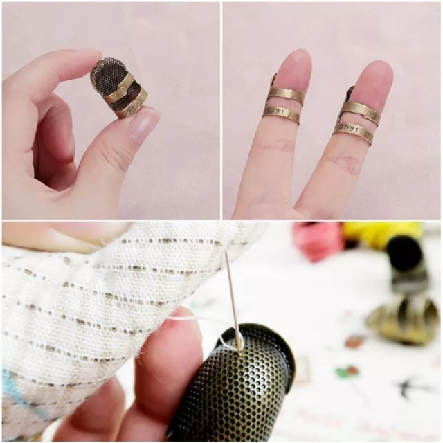 Vintage Gold Handworking Needle Thimble Antique Ring Finger Protector Metal