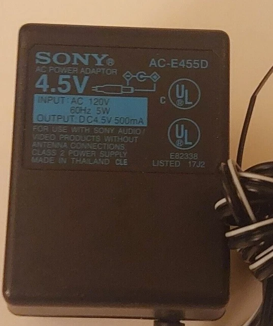 Sony Power Supply AC Adapter 4.5v for CD Discman MD Minidisc MP3 AC-E455D NEW