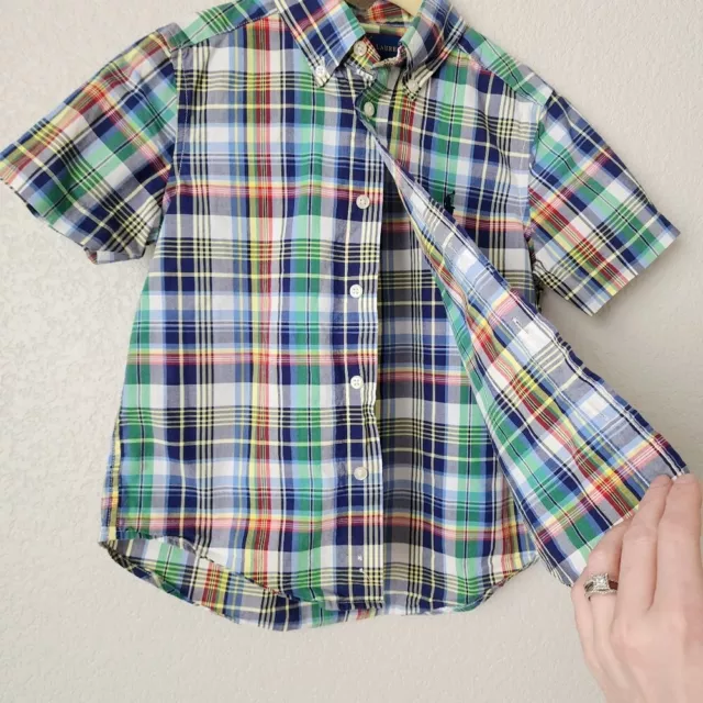 RALPH LAUREN little boys plaid button up shirt size 4T 3