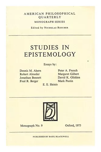 AHEARN, DENNIS M. (ET AL) Studies in epistemology 1975 First Edition Paperback