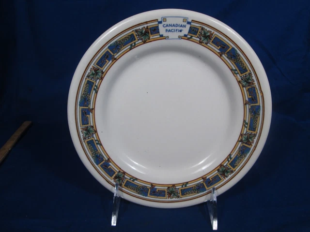 CPR Canadian Pacific Dining Car Blue Maple Leaf Bread Plate