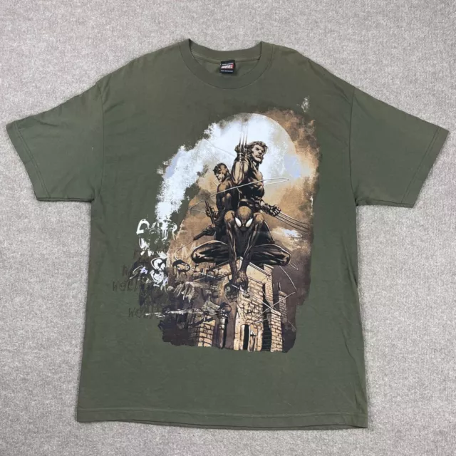 SPIDER MAN SHIRT Mens 2XL XXL Green Short Sleeve Marvel Mad Engine