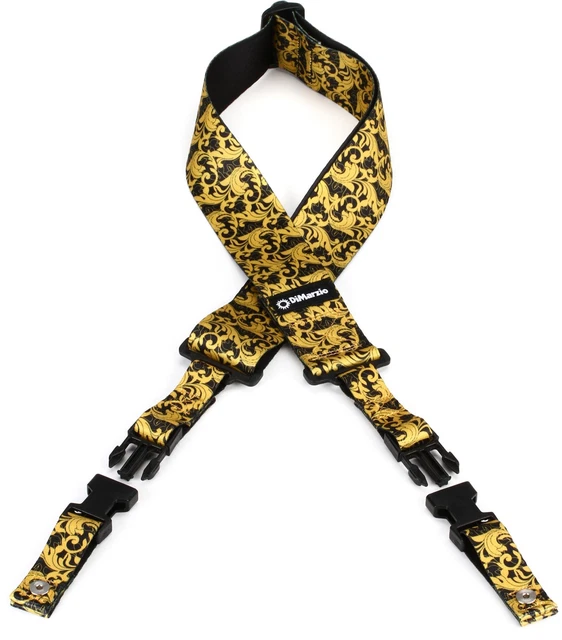DiMarzio Steve Vai UtoPIA Cliplock Guitar Strap - Black/Gold
