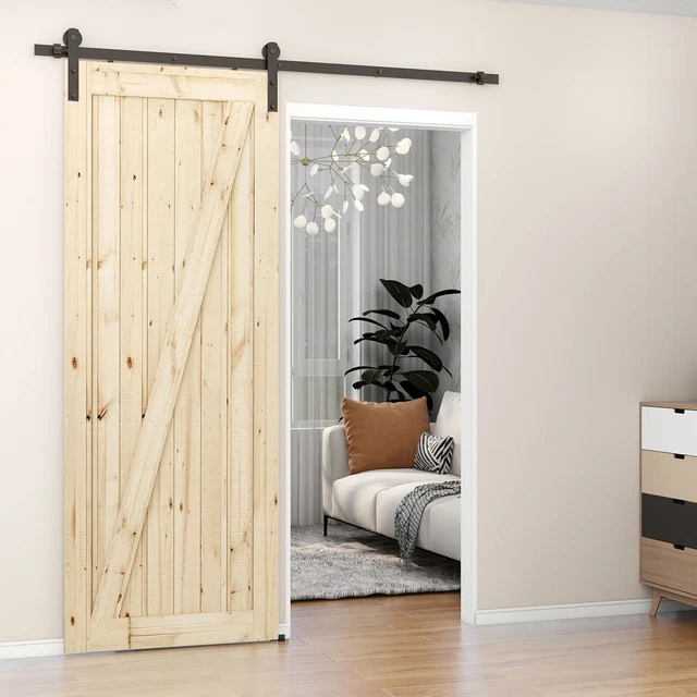 Sliding Barn Door Hardware Kit 4-20FT Rail Hanger Set Heavy Duty for Single Door 2