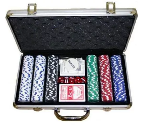 Poker Fiches Set 300 Pezzi Chips In Metallo Con Print