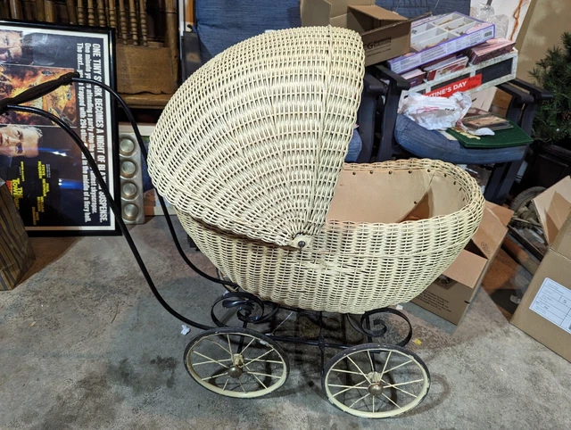 Antique Wicker Baby Carriage