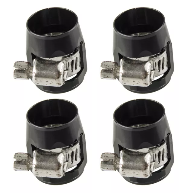 4x AN6 Hex Pipe Hose Finisher Clamp Flare Fitting End Cover Adapter Connector jy