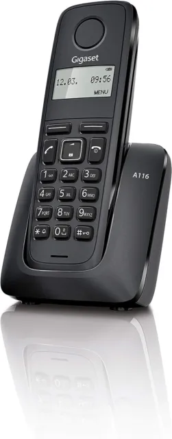 Telefono Casa Cordless Senza Fili Gigaset A116 Funzione Eco Colore Nero Fisso
