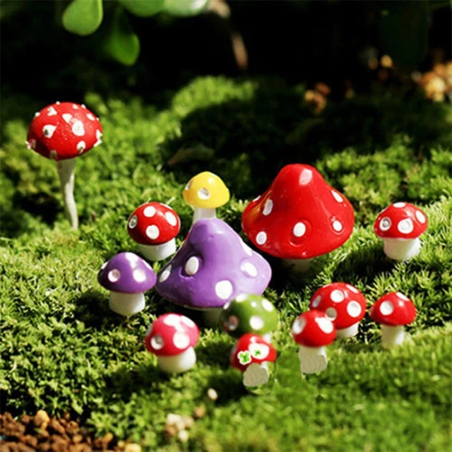 Pot Lawn Dollhouse Bonsai Ornament Yard Mushroom Figurine Landscape Garden