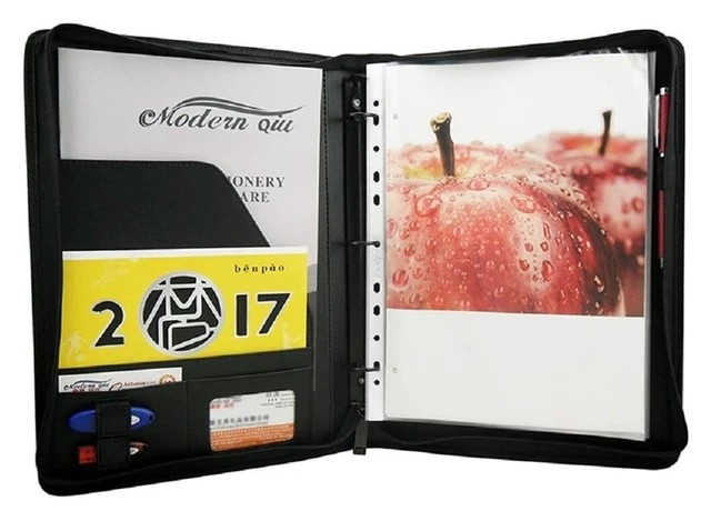#1 Freeprint Zippered Portfolio Binder 3 Ring with Writing Pad Legal Size Letter