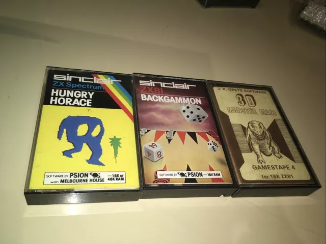 Sinclair ZX81 Spectrum Games. Hungry Horace, 3D Monsster Maze