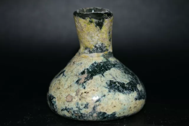 Ancient Roman Glass Vessel with Iridescent Patina Circa late 4th Century AD