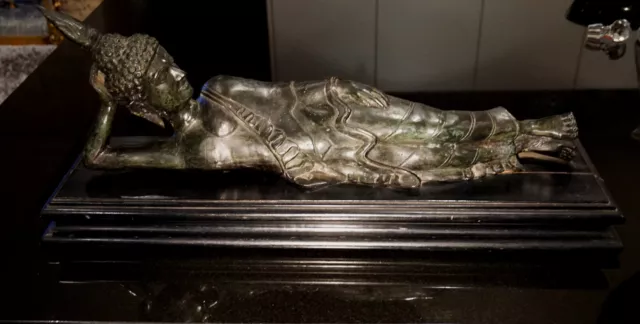 Beautiful Antique Reclining  Bronze Buddha