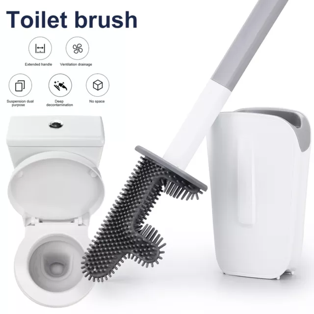 Silicone Toilet Brush Reusable No Dead Corner Cactus Toilet Brush `^