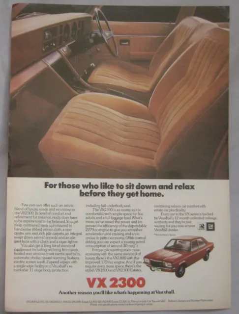 1976 Vauxhall VX 2300 Original advert No.1