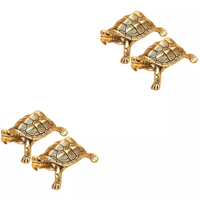 4 Pcs Tortoise Figurines Home Decor Palmistry Hand Brass Turtle Delicate