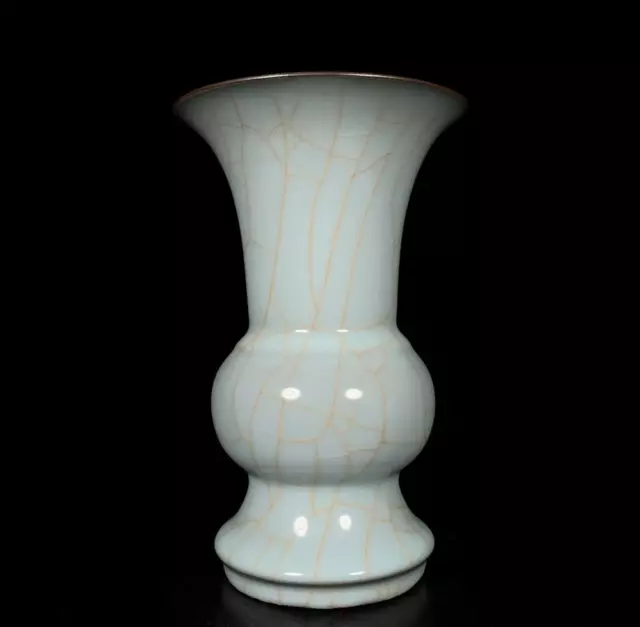 Old Chinese Guan Yao Guan Kiln Flower Gu Vase N49