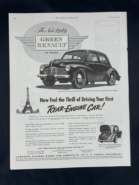 Magazine Ad* - 1949 - Renault