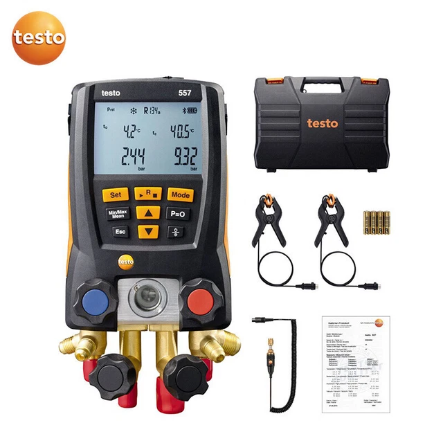 Refrigeration Digital Manifold Kit Bluetooth/App Testo 557 0563 1557 with case