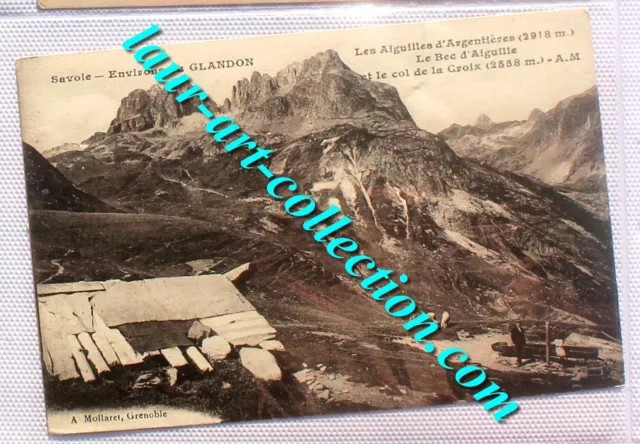 Cpa Animé Savoie 73 Glandon Aiguilles D'argentiere, Montagne Col Mouton + Tampon