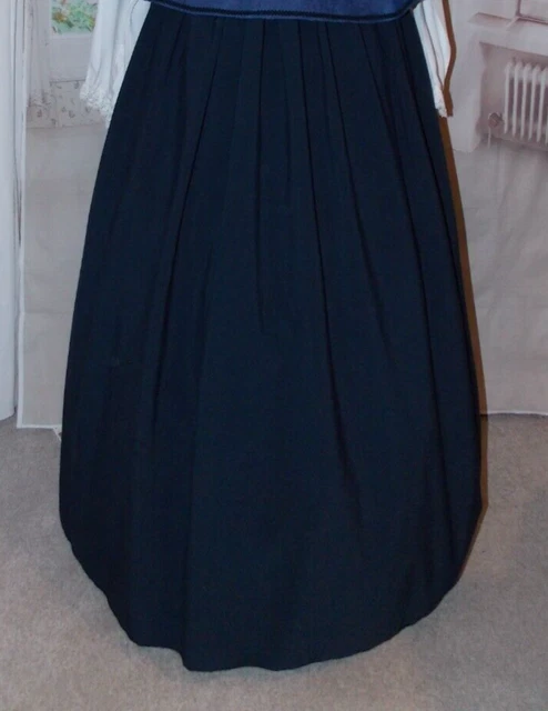 Nuova gonna vittoriana Outlander donna costume civile blu navy abito elegante