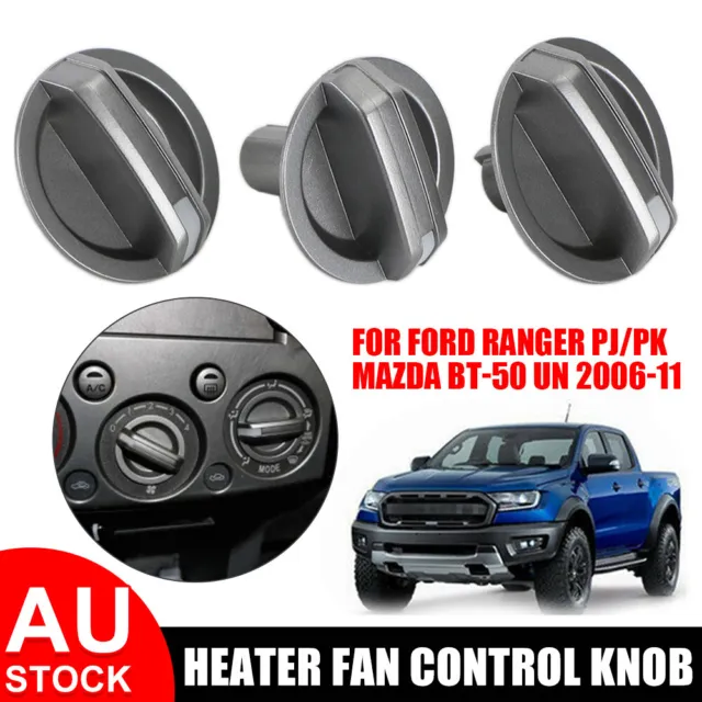 3x Heater Fan Control Knobs Set For Ford Ranger PJ/PK Mazda BT-50 UN 06-11 2009