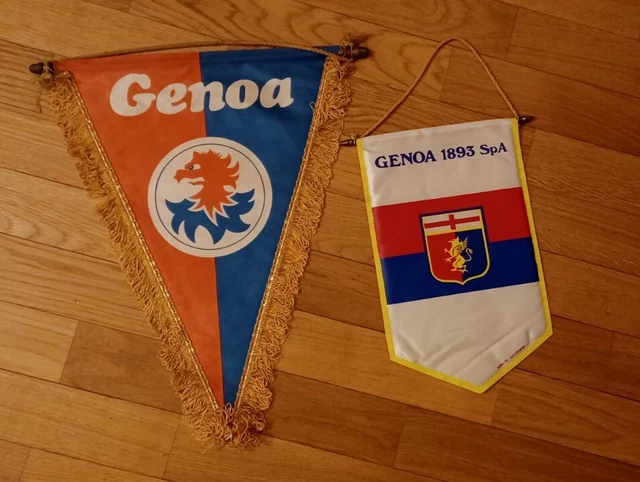 Lotto Gagliardetti Genoa Set Pennants Fanion Wimpel Maglia Genoa Collezione