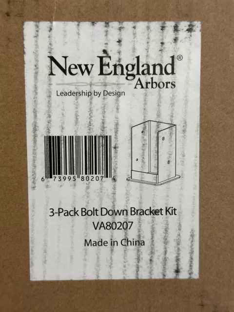 Kit de soporte atornillado de acero New England Arbors para pérgolas | paquete de 3 | va80207 3