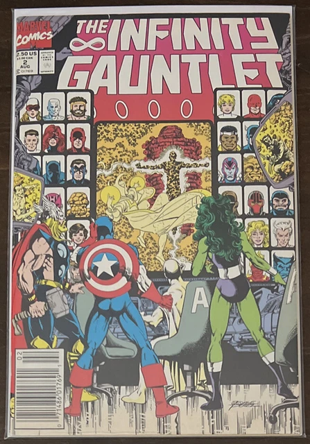 Infinity Gauntlet #2 VF/NM 9.0 NEWSSTAND MARVEL COMICS 1991 THANOS
