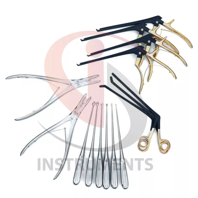 Codman Kerrison Rongeurs Bone Curettes 15Pcs Set Orthopedics Spine Instrument