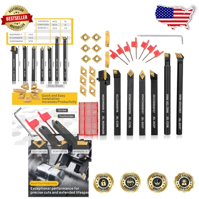 ULTIMATE MACHINING SET: 21-Pc Lathe Tool Kit with Durable Carbide ...