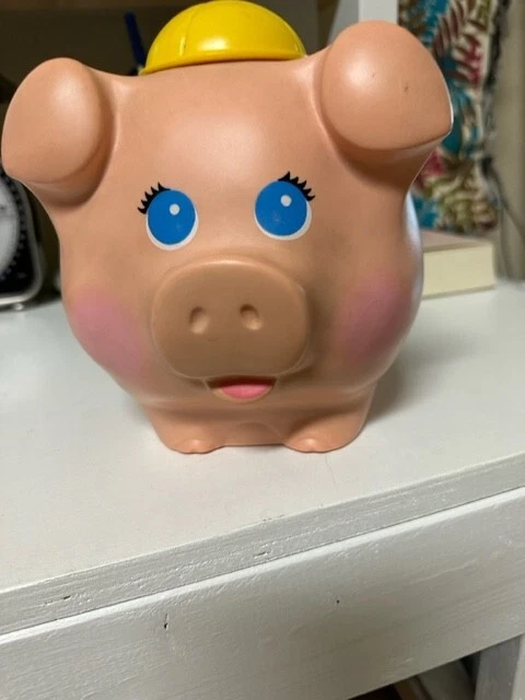 Vtg Fisher Price Plastic Piggy Bank Pig 1980s Fisher Price Toys Quaker Oats Co