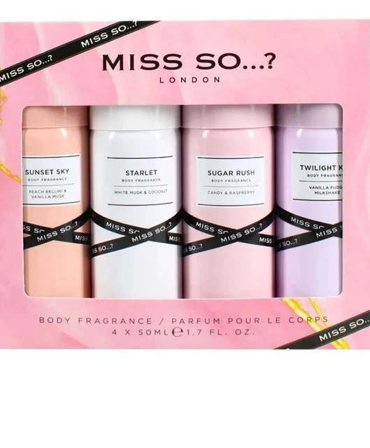 Miss So...?London Mini Body Fragrance Gift Set 4 X 50Mls New Boxed Free P&P