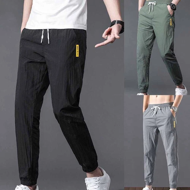Pantaloni uomo abbigliamento sport streetwear lavoro traspirante lino cotone