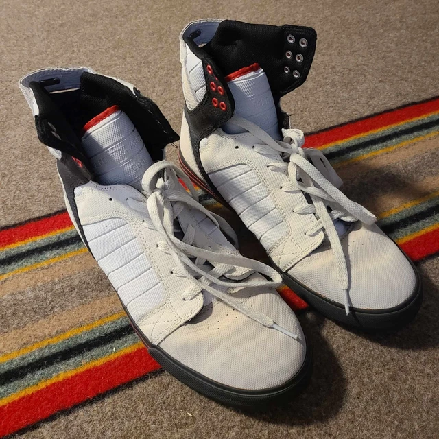 SUPRA SKYTOP MUSKA 001 White Black Red 13 Gunny TUF Skate Sneakers