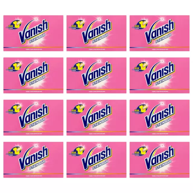 12 x Vanish Fabric Stain Remover Soap Bar PreWash Bar 75g Fabric Laundry Washing