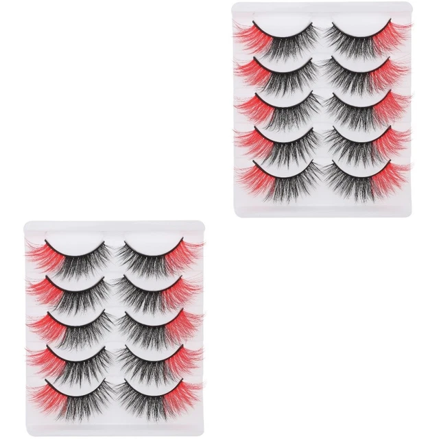 10 Pairs Wispy Colorato Ciglia Finte Halloween Ciglia