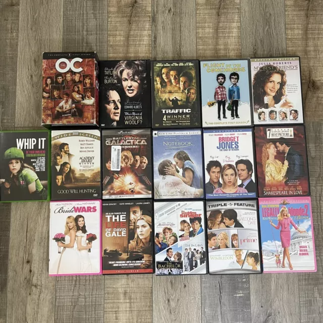 LOT OF 10 ADULT DVD ASSORTED MOVIES and Tv Shows! RANDOM MIXED LOT PG-R  Used